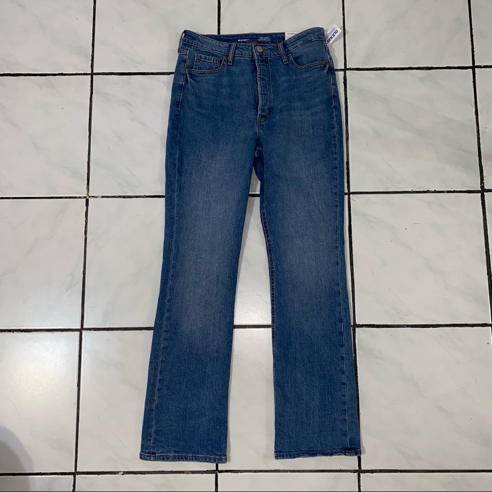 NWOT! Old Navy Extra High Rise Bootcut Long Jean Front Buttons